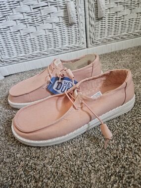 Hey Dude Wally Canvas Slip-On Sneakers in Peach